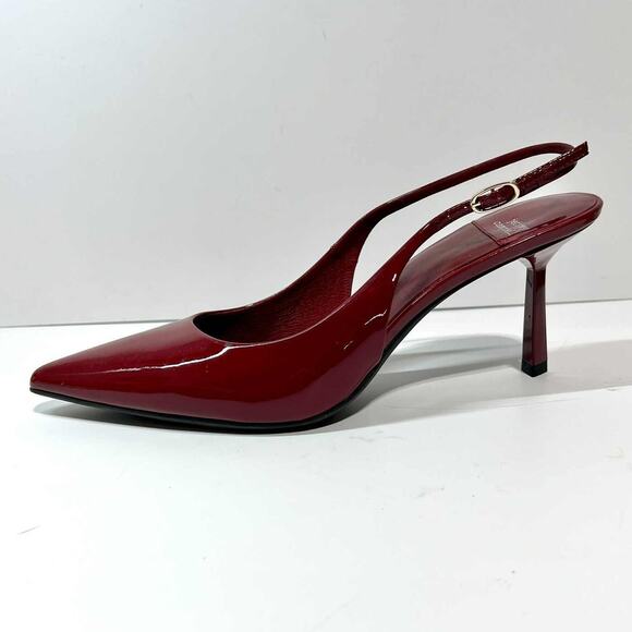 JEFFREY CAMPBELL Size 9.5 Gambol Slingback Pointed Toe Pump In Cherry Red Patent - Picture 4 of 13